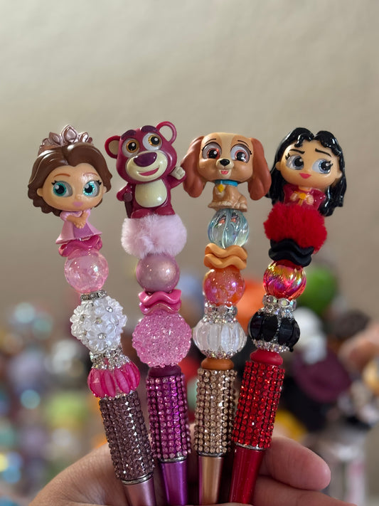 Doorable Pen with Half Rhinestone/Half Pearl