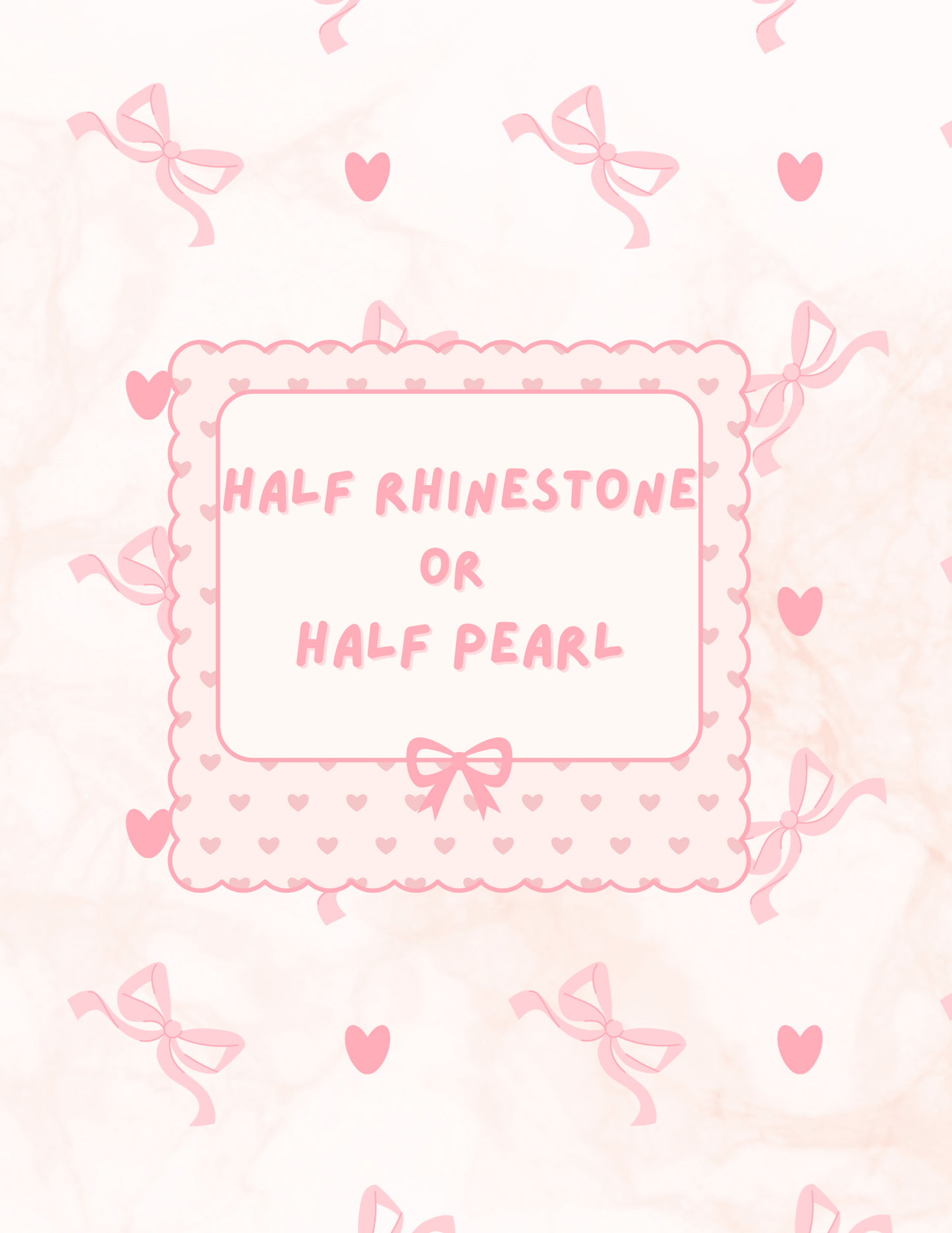Doorable Pen with Half Rhinestone/Half Pearl