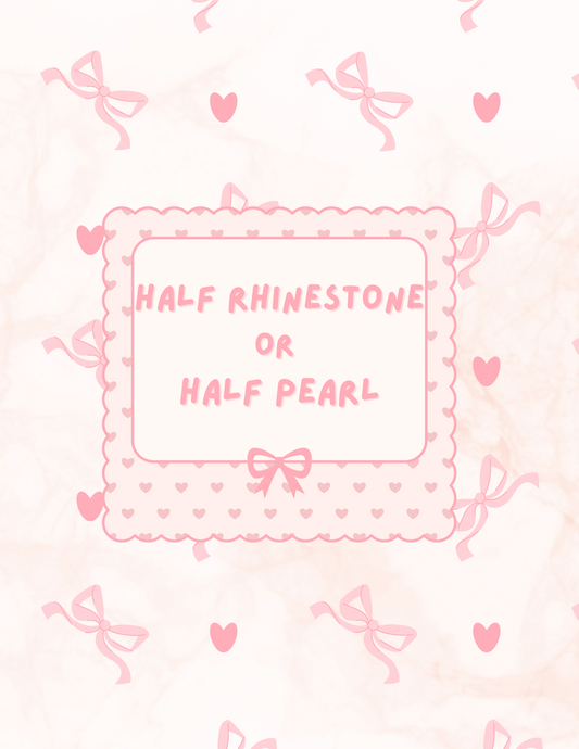 Doorable Pen with Half Rhinestone/Half Pearl